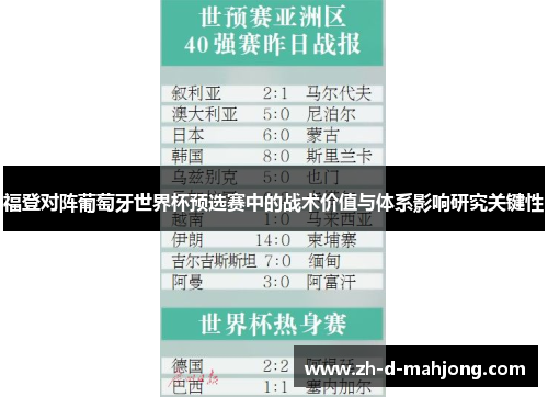 福登对阵葡萄牙世界杯预选赛中的战术价值与体系影响研究关键性